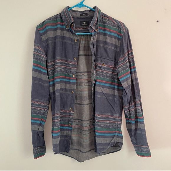 J Crew Brushed Twill Flannel Shacket Shirt 100% Cotton Southwest Striped - Picture 9 of 9